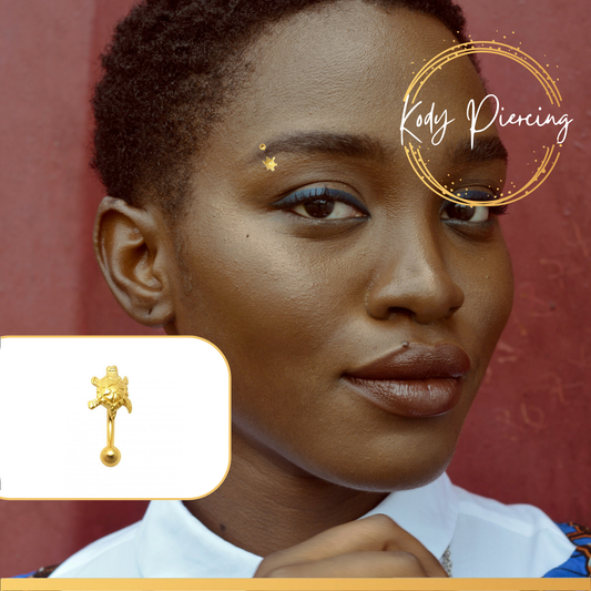 KODY PIERCING Arcade Forme Tortue Plaqué Or 18 Carats