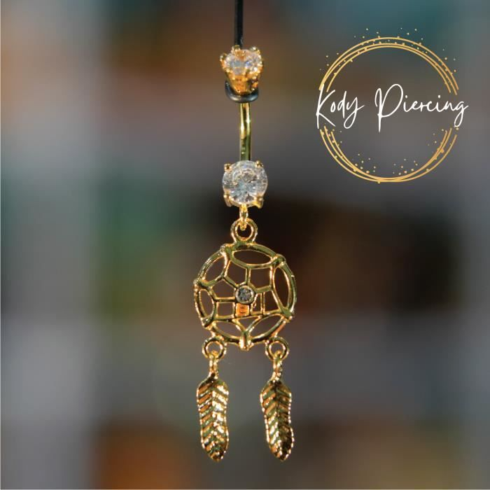KODY PIERCING Nombril Attrape Rêves Plaqué Or 18 carats