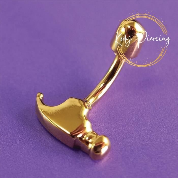 KODY PIERCING Arcade Motif Marteau plaqué Or 18 Carats