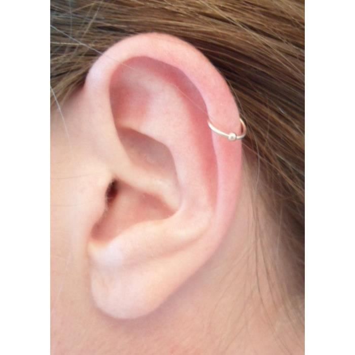KODY PIERCING Labret Anneau Or Anodisé Boule Diamètre 10mm