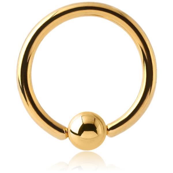 KODY PIERCING Labret Anneau Or Anodisé Boule Diamètre 10mm