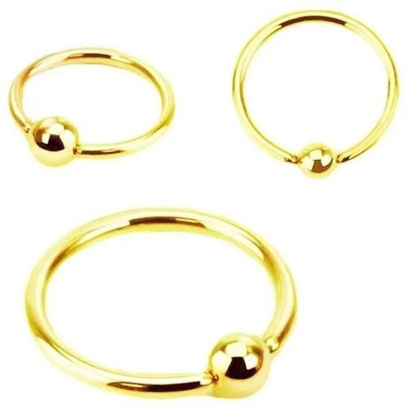 KODY PIERCING Labret Anneau Or Anodisé Boule Diamètre 10mm