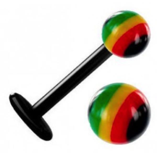 KODY PIERCING Piercing Labret Boule Jamaique Bioflex 10mm