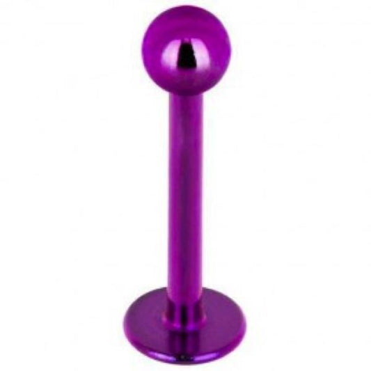 KODY PIERCING Piercing Labret Violette Boule Titane G23 Tige 10mm