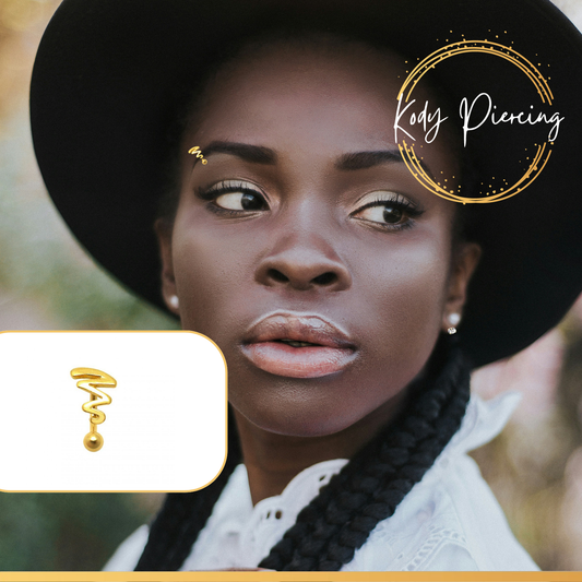 Kody Piercing Arcade Plaqué Or Plaqué Or 18 Carats Motif Twist